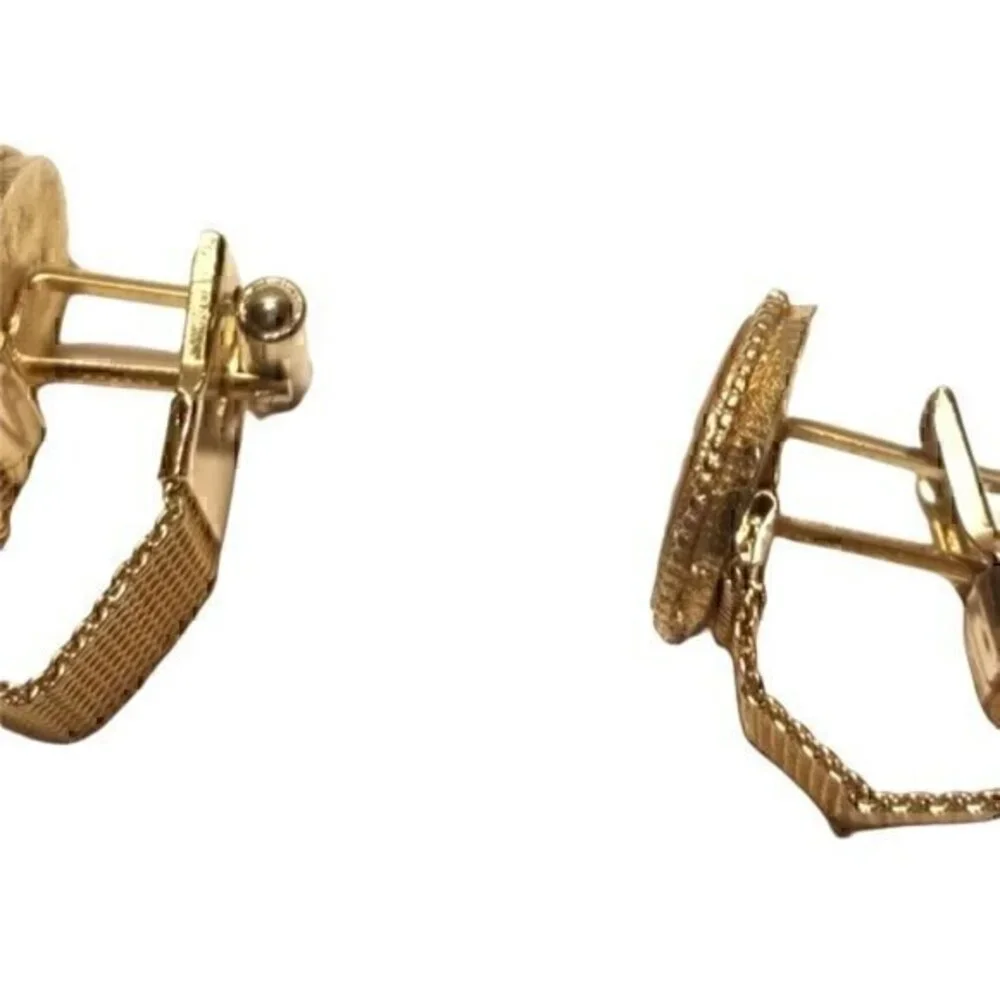 Vintage Hickok Gold Polka Dot Cufflinks